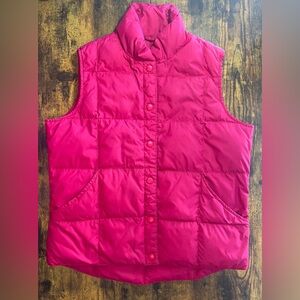 Lands'end Women's Pink Snap Up Goose Down Quilted Puffer Vest Small  S 8-10